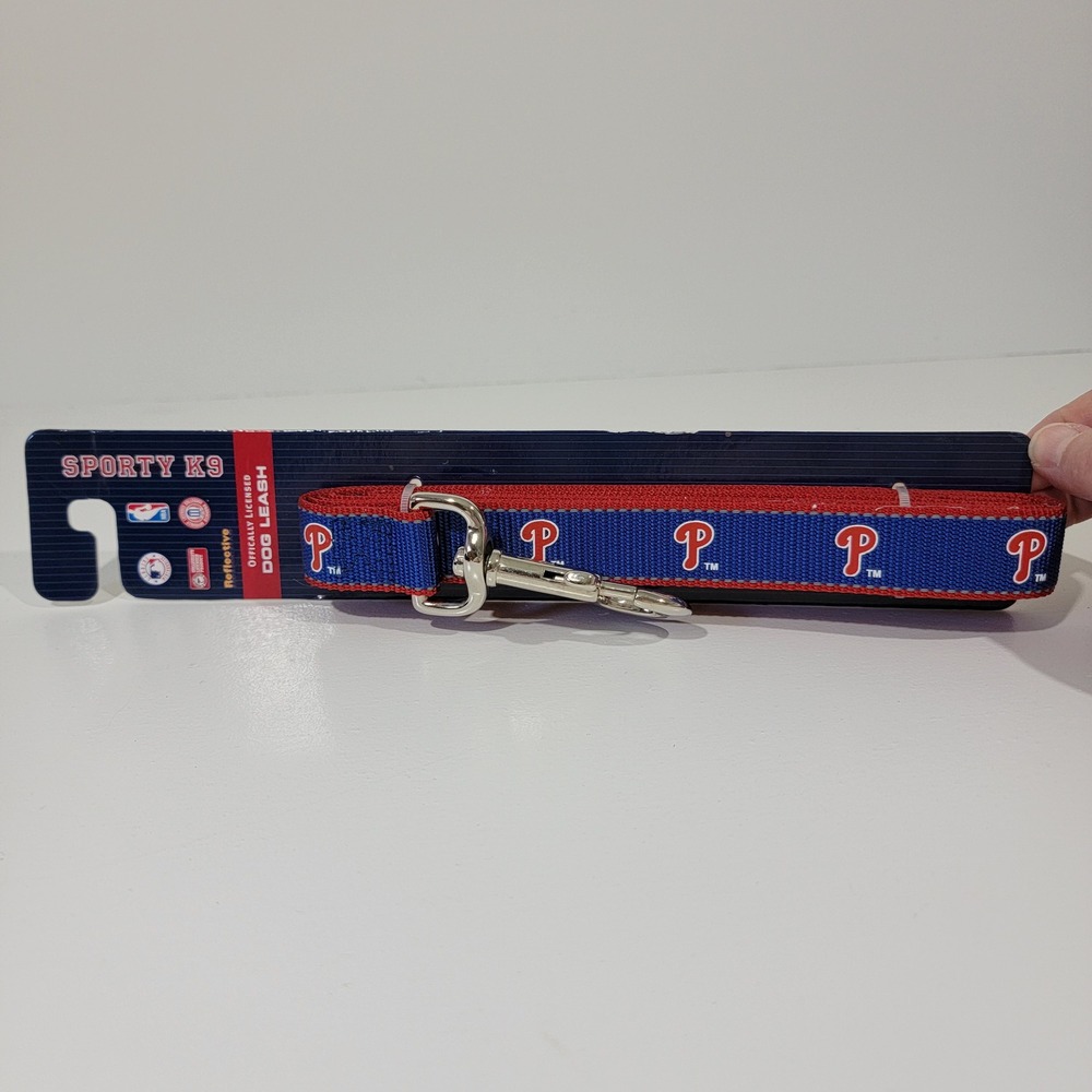 Sporty K9 Philadelphia Phillies MLB Reflective Dog Leash 6ft Red Blue NEW